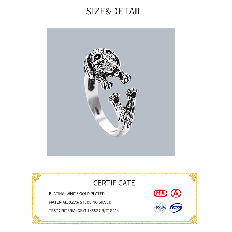 Silver Color Rings for women Female Resizable Korea Ring Handmade animal 925 Para Mujer Bijoux Femme fine Jewelry