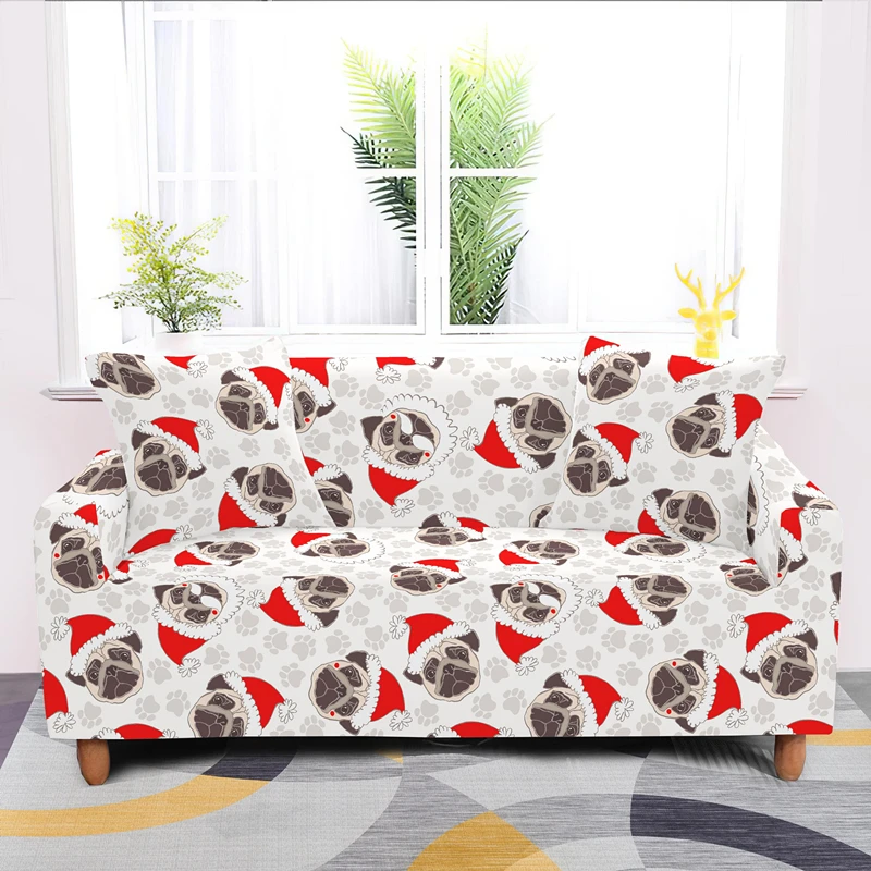 Elastic 1/2/3/4 Seater Sofa Covers Cartoon Dogs Printing Anti-dirty Couch Cover For Living Room Hotel All-cover Slipcovers