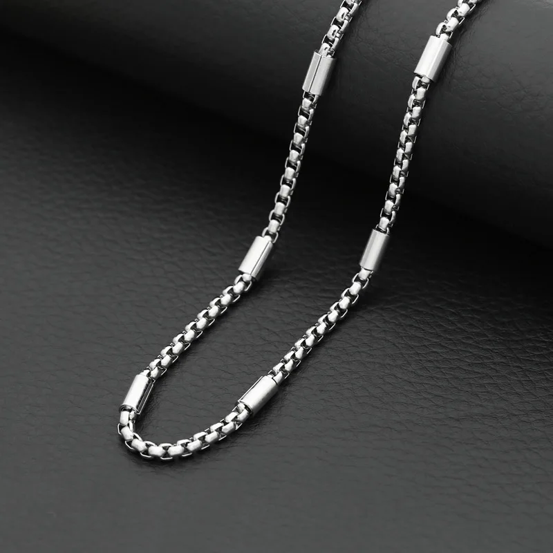 316L Stainless Steel New BOX Chain Necklace for Men Women Viking Jwelry Vintage Aestethic Cable Cuban Chunky Trendy Punk 3mm