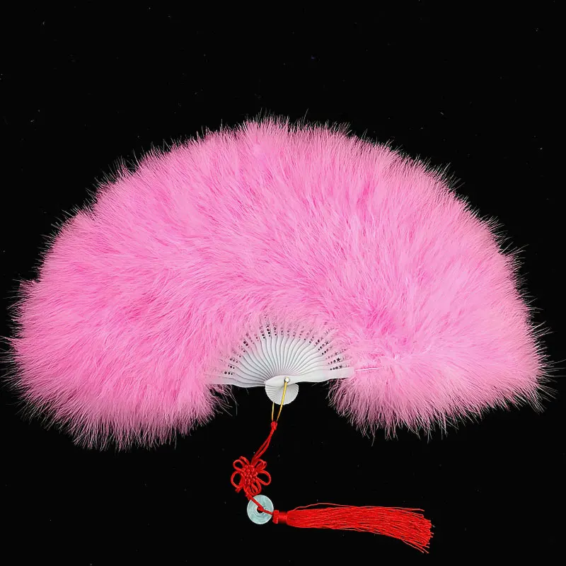 Feather Fan Portable Ventilatore Catwalk Stage Show Ventilador Dance Wedding Fan Retro Nostalgia Ancient Performance Props