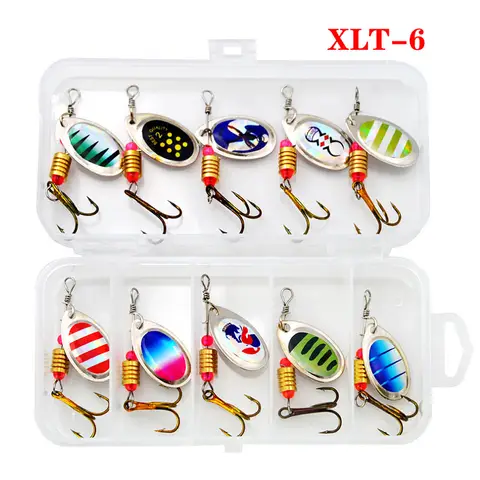 Nyaste Metall Spoon Spinner Fiskedrag 16st Set Spoonbait Crankbaits Fiske Wobblers för Gädda Virkat Kit Konstbete 10 best sales spinnset - №2