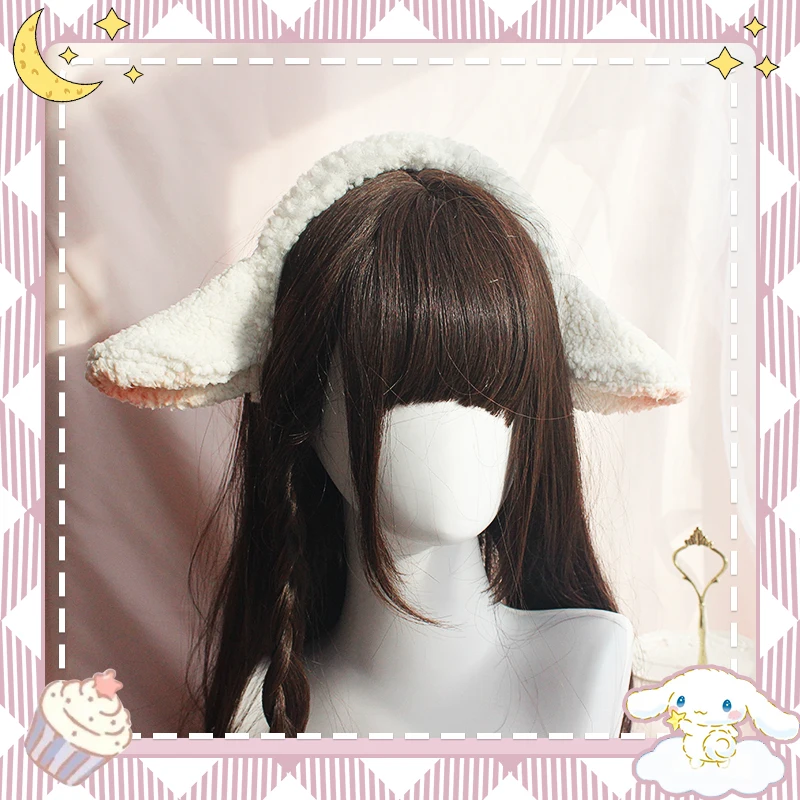 Sweet lamb ears hoop soft waxy lambs wool beast ear soft sister wash head hoop Lolita hair KC