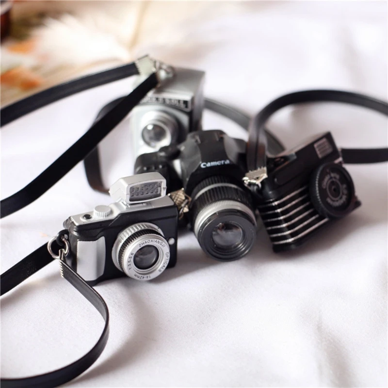 1/12 Dollhouse Mini Camera Model Newborn Photography Props Retro Miniature Camera Decoration Toy Dropshipping