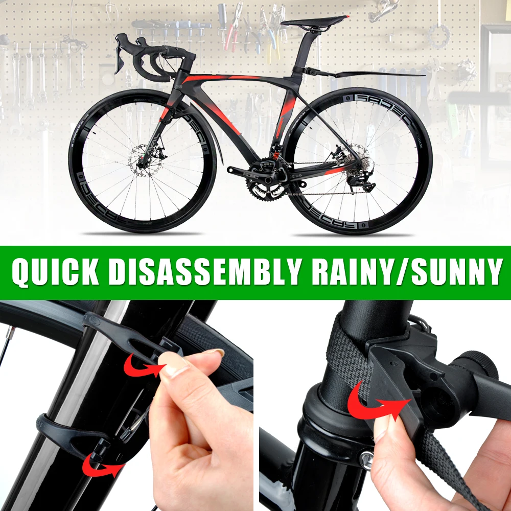 RBRL Road Bike Set Mudguard For Bicycle 700c Bike Wings 2 PCS Fenders Front Rear Fenders Ass Saver Bike Accessories