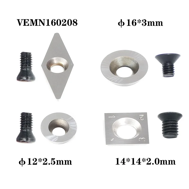 

4pcs Carbide Tipped Turning Inserts Cutters Set for Lathe Turning Tool Replacement Fit for Asieg Tool AT04 Woodturning Tool Set