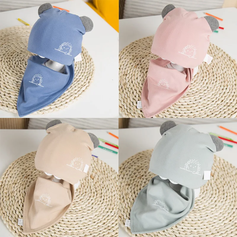 New Baby Beanie Autumn Winter Newborn Baby Hat for Girls Boys Cotton Baby Cap Scarf Set Soft Infant Toddler Bonnet Hats