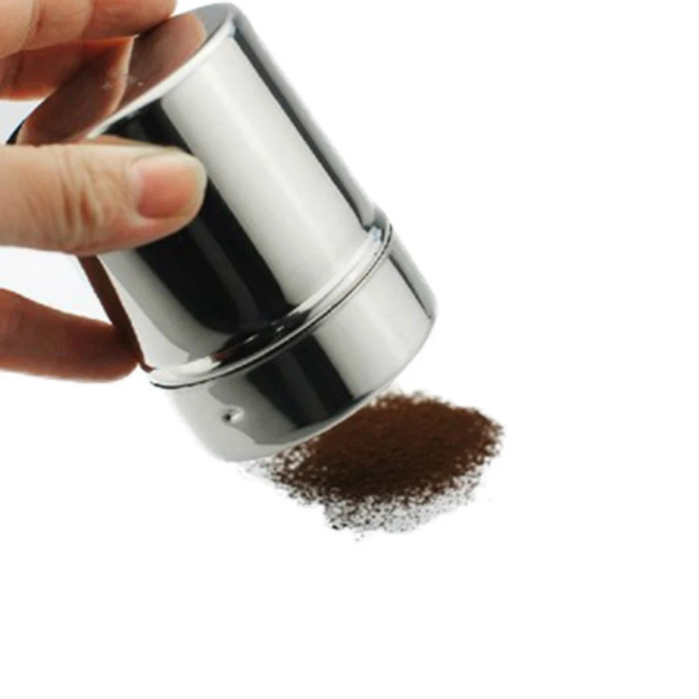 Powder Sugar Shaker with Lid Cinnamon Icing Cans Cocoa Flour Cinnamon Icing Stainless Steel Fine Mesh Shaker Powder Sifter Coffe