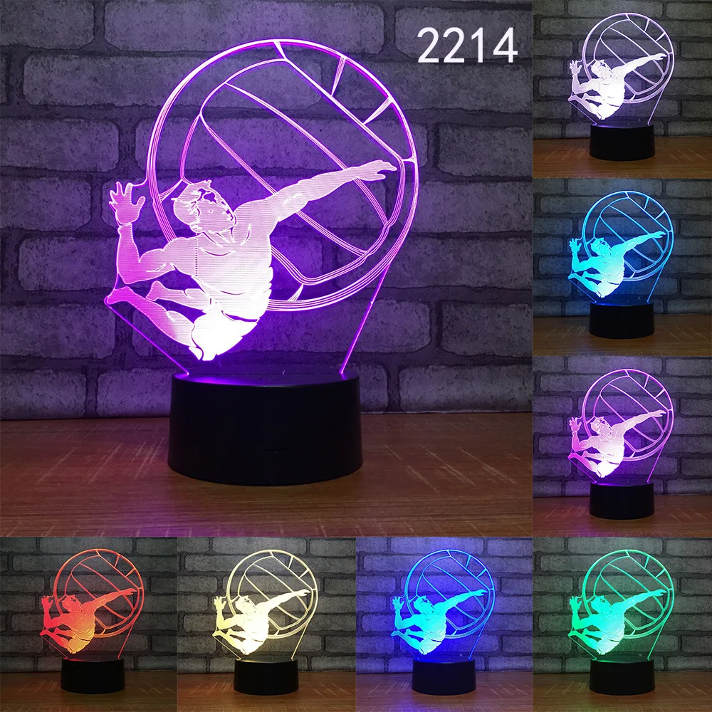 Interior Lighting Personalized Gift Sports Series 3D Night Light Led Lights Stuffed With to Sleep Cute Lamp Room Bathroom Decor