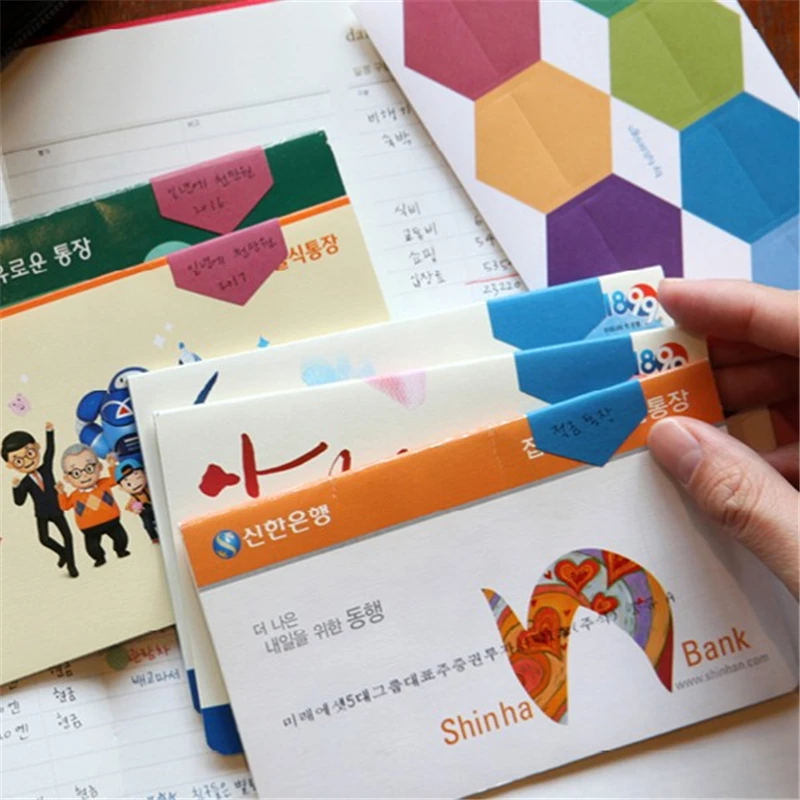 48pcs/2 Sheet Candy Color Index Sticky Notes Notebook Planner Accessories Tool Index Sticky Sticker Message Notes Scratch Pad