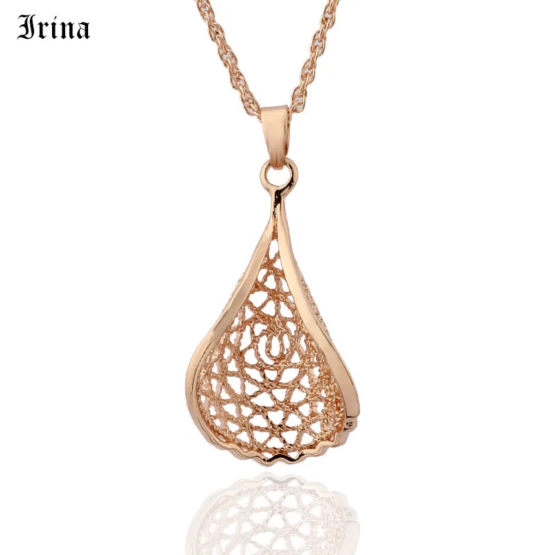Irina винтажная Этническая ажурная Очаровательная цепочка из сплава ювелирные изделия 585 розовое золото ожерелье с подвеской серьги для женщин вечерние
