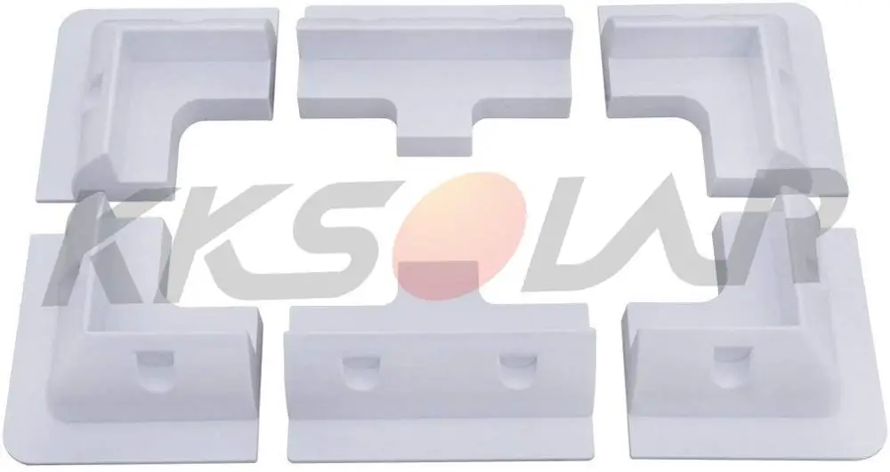 6pc ABS Solar Panel Mounting Bracket White Rectangle Set-Free Corner Bracket Mount for RV, Boats, Caravans, Marine, Motorhomes