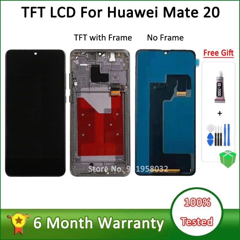 New High Quality TFT LCD With Frame For Huawei Mate 20 LCD Replacement For Mate 20 LCD Display Touch Screen Digitizer Assembly