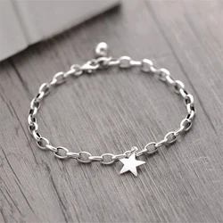 VENTFILLE 925 Sterling Silver Vintage Star Pendant Chain Bracelet For Women Girls Temperament Trendy Jewelry 2021 New