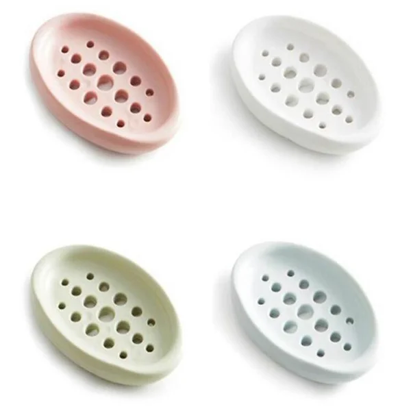 Silicone Non-slip Soap Holder Dish Bathroom Shower Storage Plate Stand Hollow Dishes Openwork Soap Dishes