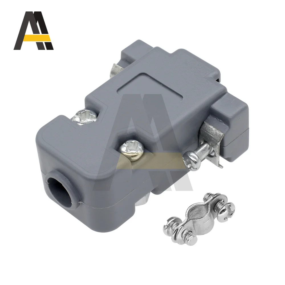 Caixa de plástico do conector DB de 9 pinos, tampa contra poeira, adaptador, DB9, DB15, 5pcs por lote