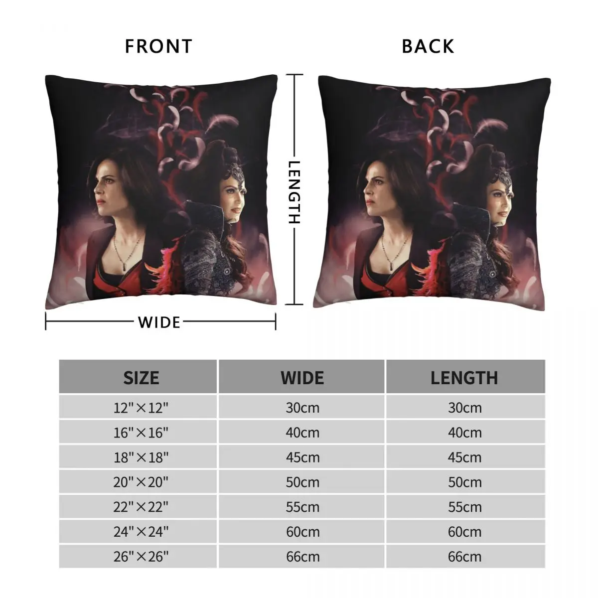 Regina Mills Once Upon a Time Square Pillowcase Polyester Linen Velvet Printed Decor Throw Pillow Case Sofa Seater Cushion Cover