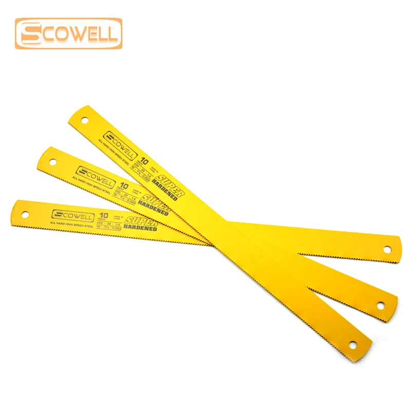 5 PCS SCOWELL Steel Saw Blades Power Hacksaw Blade For Wood 400*32*1.6mm 10TPI HSS Material Type Machine Sawing Blades