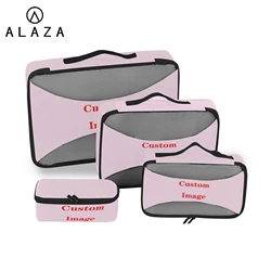 4 pcs Set Travel Organizer Storage Bags Suitcase Packing Set Storage Cases Custom pattern Portable Luggage Organizer Tidy Pouch