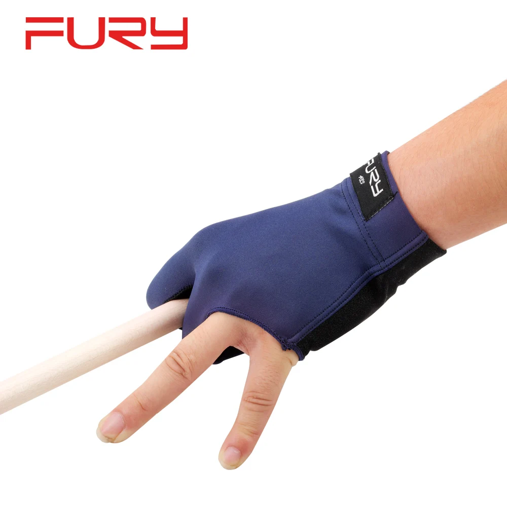 Original FURY Gloves Billiard Gloves Blue/Black Non-slip Lycra Fabric Pool Gloves Snooker Glove Billiard Accessories