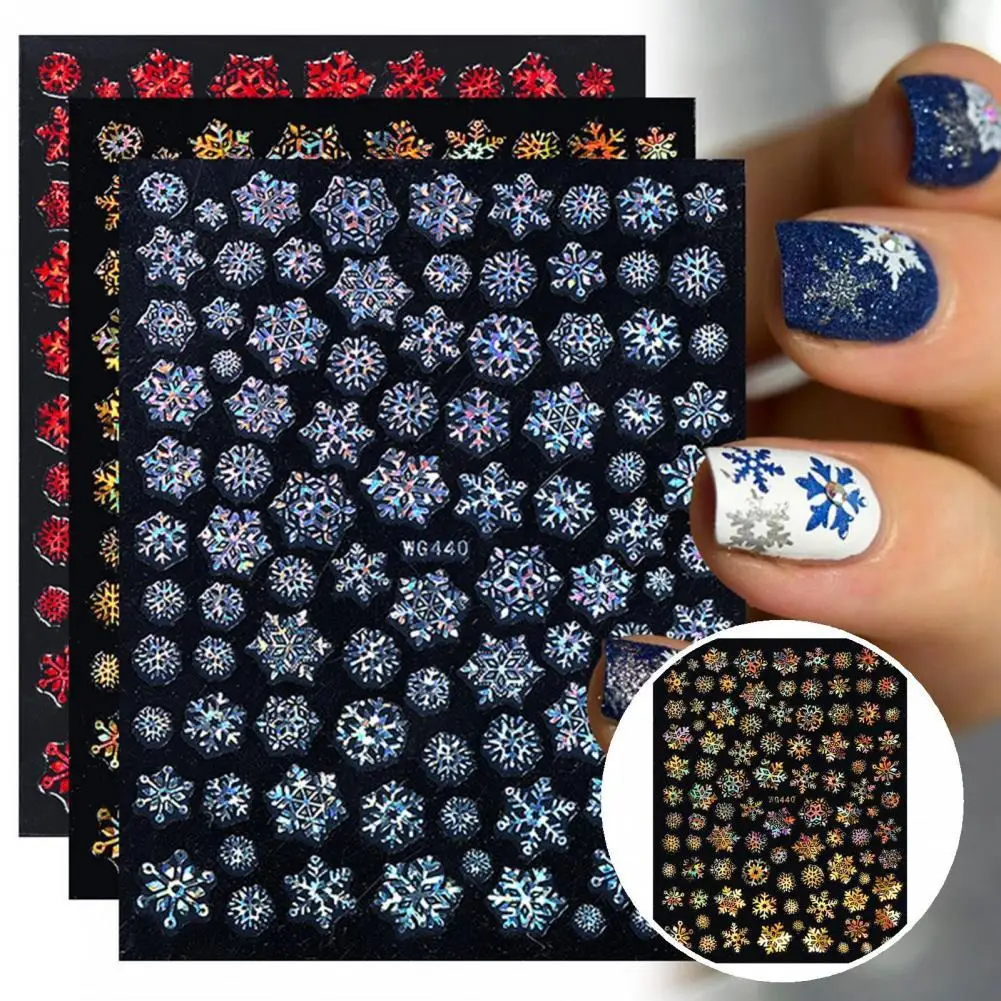 

Beautifying Nails Paper White Snow Embossed Sticker Xmas Charms for Female