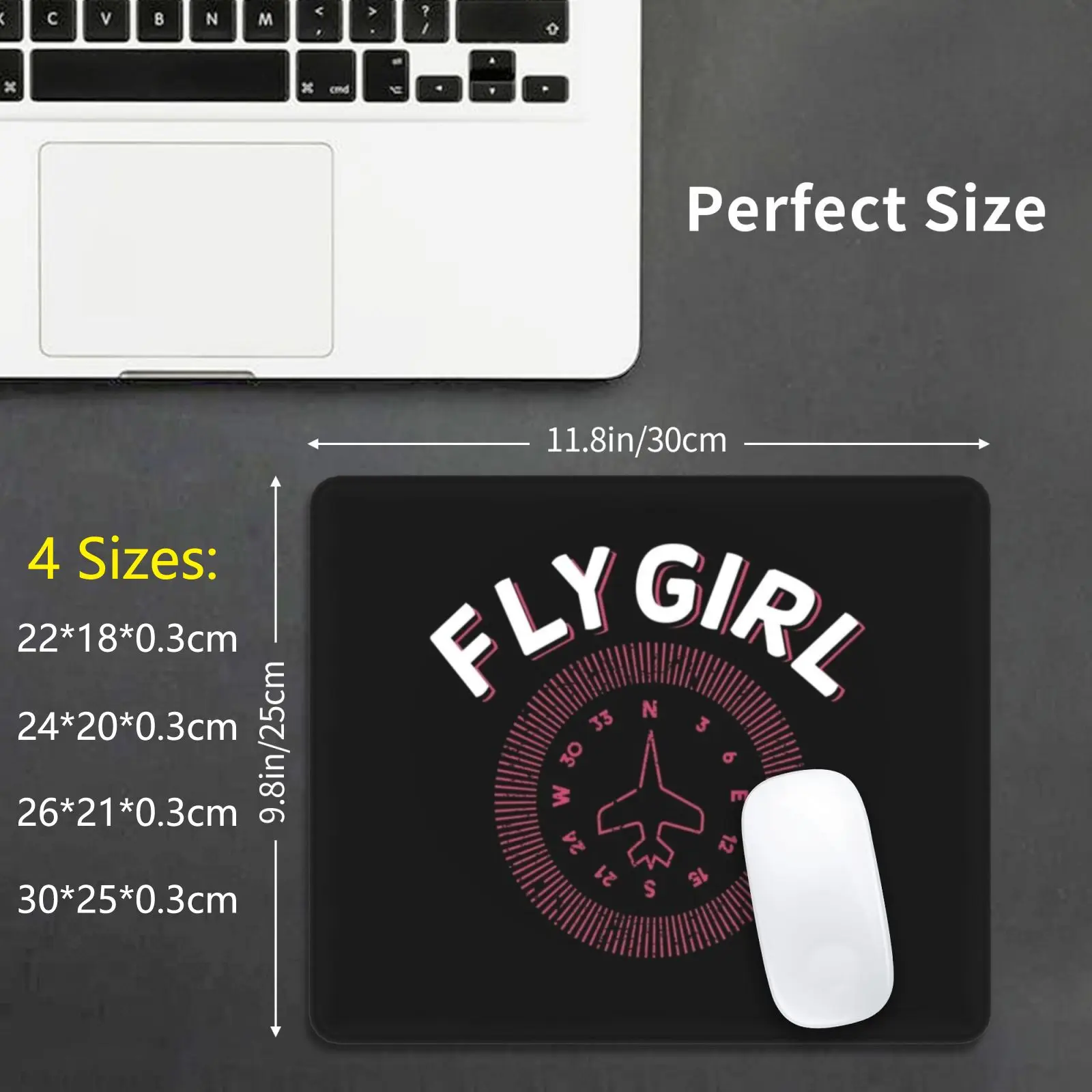 Flygirl Pilot Flight Attendant Mouse Pad DIY Print Flygirl Pilot Flying Girl Pilots Glider Pilot Flight