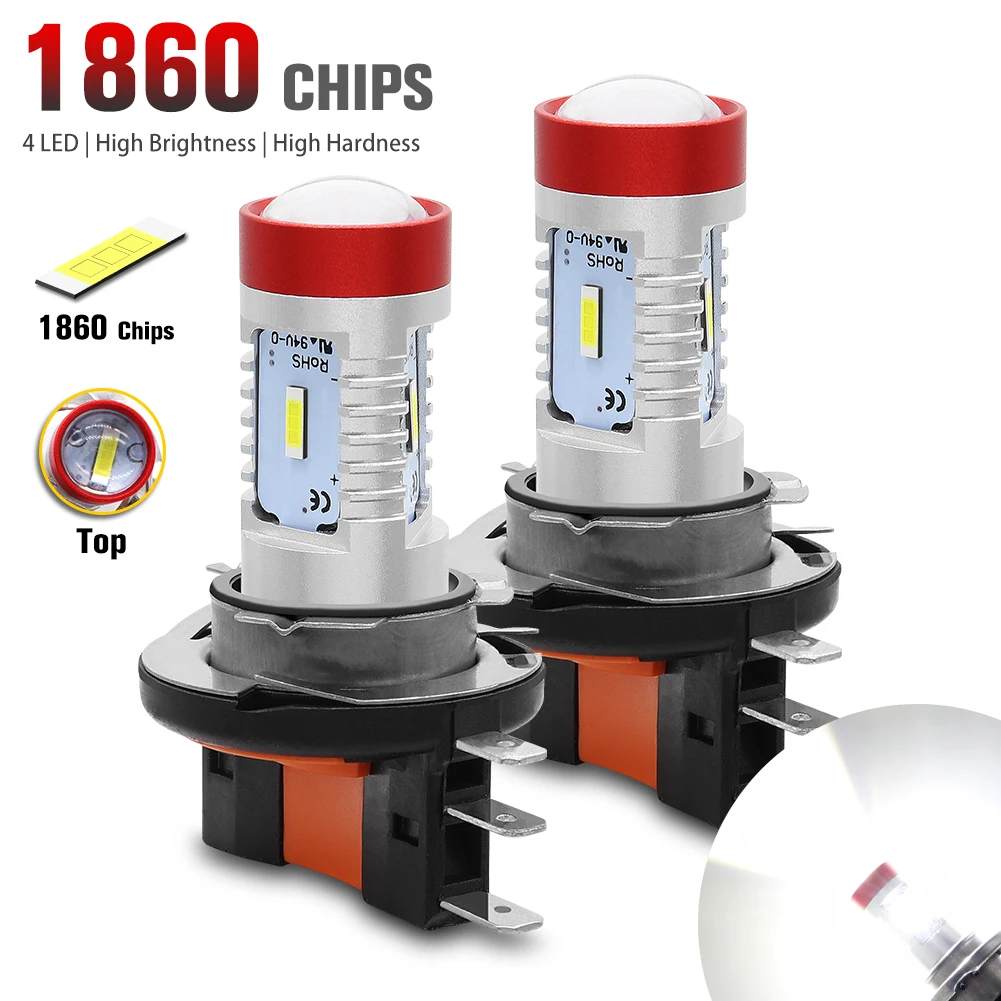 

2X H15 LED Fog Light 4 Chips 1860 SMD 6000K White Car High Beam Headlight Daytime Running Driving Lamp Bulbs