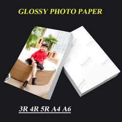 Papier fotograficzny 3R 4R 5R A4 A6 100 arkuszy do drukarek atramentowych wysoki połysk fotograficzny powlekany papier do druku