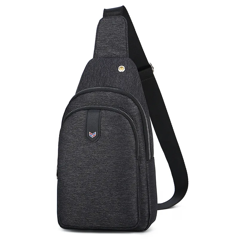 Trendy Korean Men's Chest Bag Elastic Oxford Waterproof Crossbody Bag Leisure One Shoulder Chest Bag