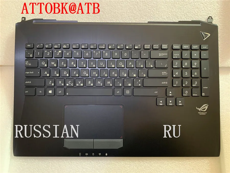 ATTOBK@ATB New Russian standard Laptop palmrest Keyboard for ASUS G750 G750JH G750JM G750JS G750JW G750JX G750JZ with backlight