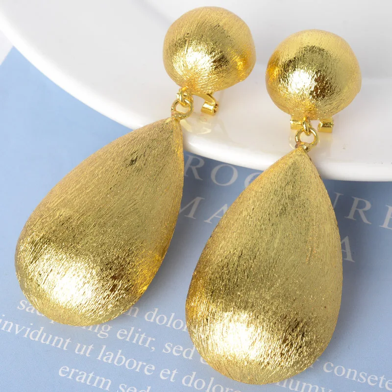 Women's 18K Gold Plated Drop Dangle Earrings, Classic Design