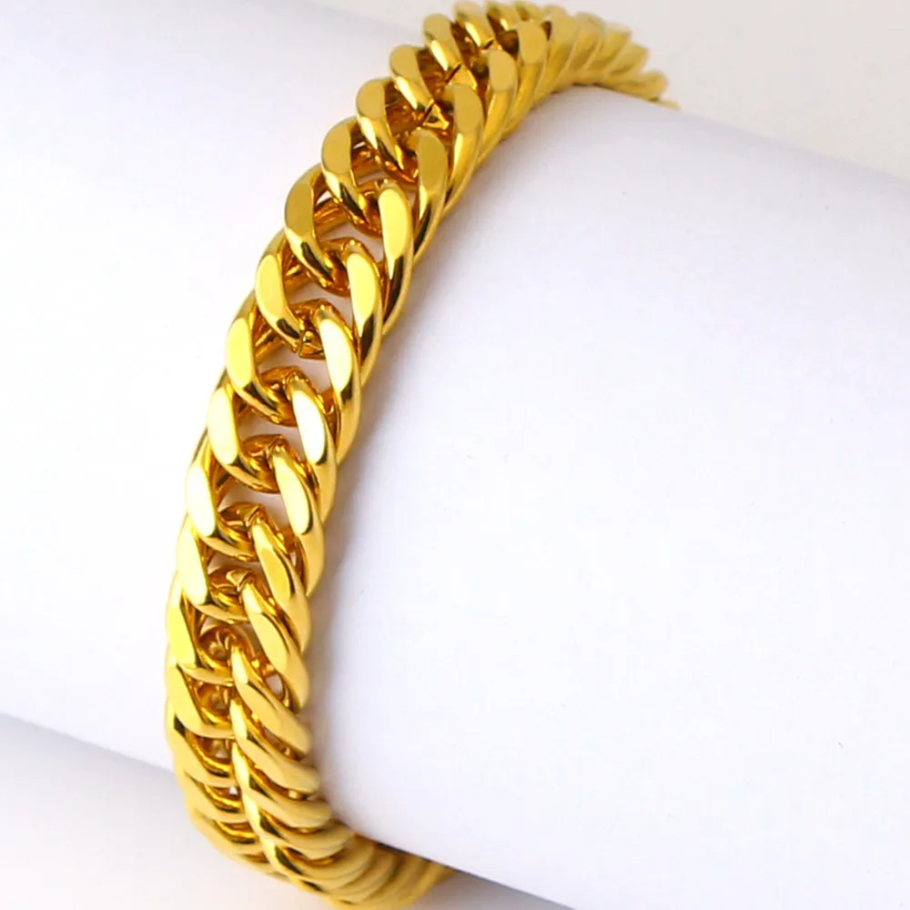 New style Europe, America, Middle East and Africa Fashion Copper 18K Gold-Plated Simple Men's Bracelet