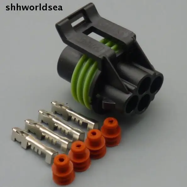 

worldgolden 5/30/100sets 4pin 4way 1.5mm auto oxygen sensor plug, waterproof wire harness connector