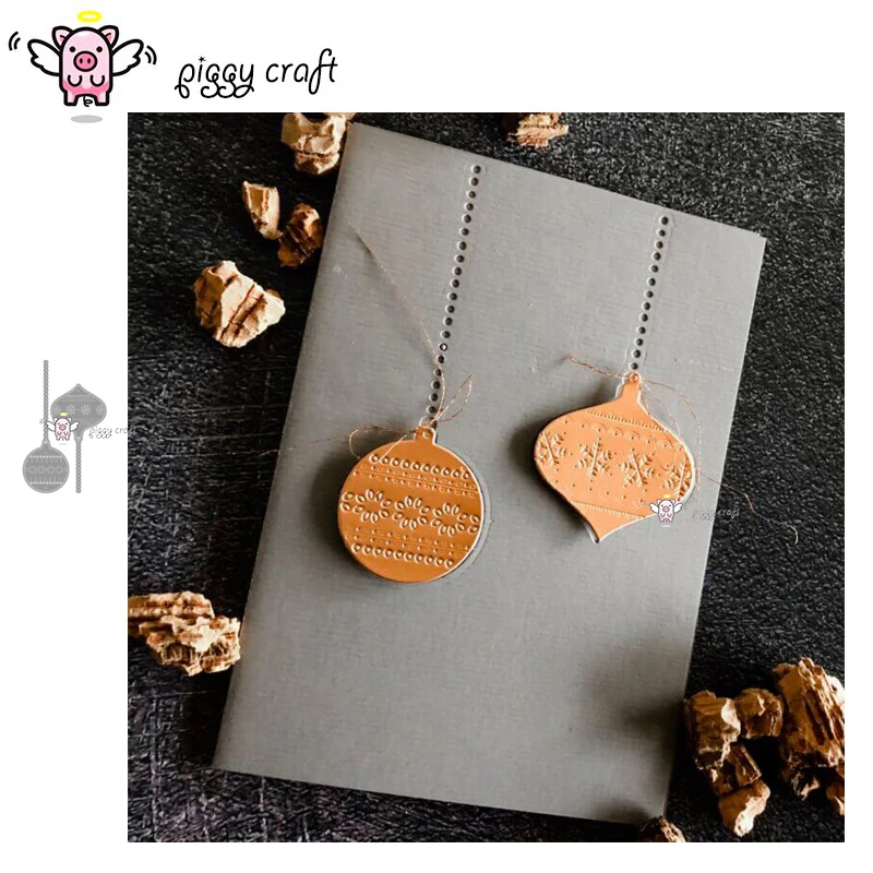 

Piggy Craft metal cutting dies cut die mold Snowflake hanging chain bell Scrapbook paper craft knife mould blade punch stencils