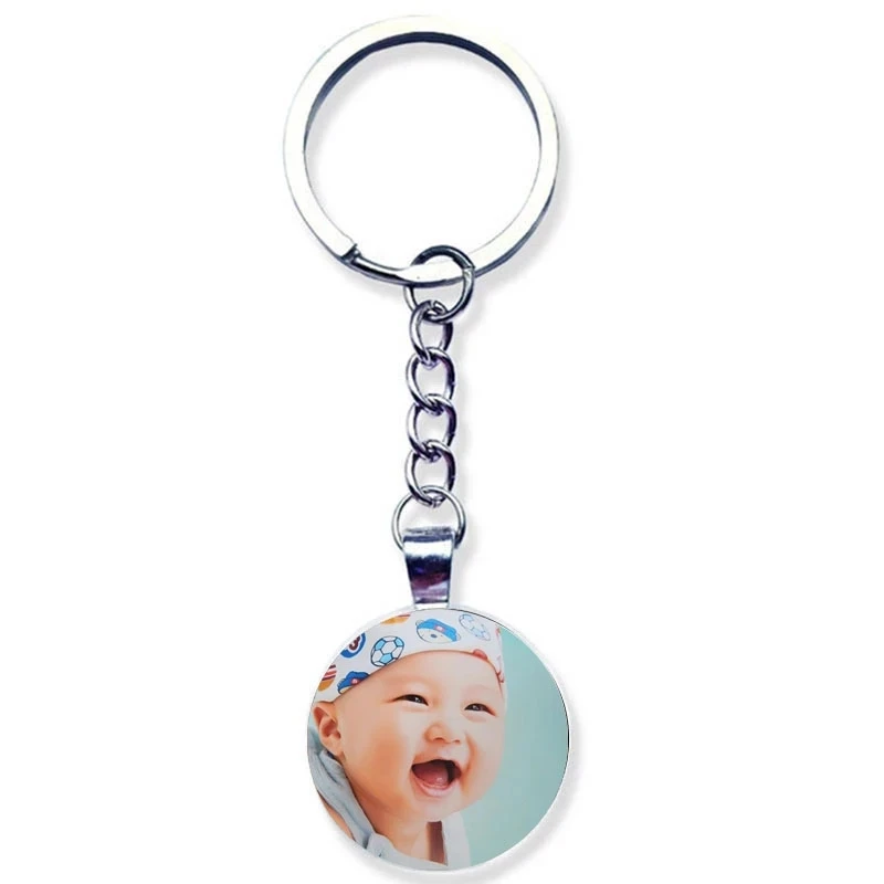 Doppelseitiger personalisierter Anhänger für Babys, individueller Schlüsselanhänger, Foto, Mutter, Vater, Großeltern, Eltern, lieben ein Geschenk für Familienmitglieder – Detail 5