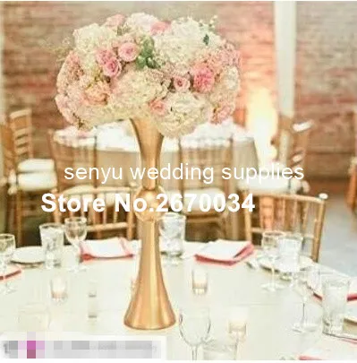 12pcs )new style Gold wedding flower vase table stand wedding decoration Party Props 10 pcs/lot senyu0776