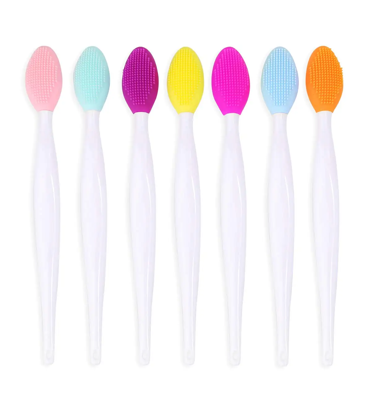 

50pcs Exfoliating Lip Brush Nose Cleaning Brush Double Side Soft Silicone Lip Scrub Tool & Nose Blackhead Remove Brush