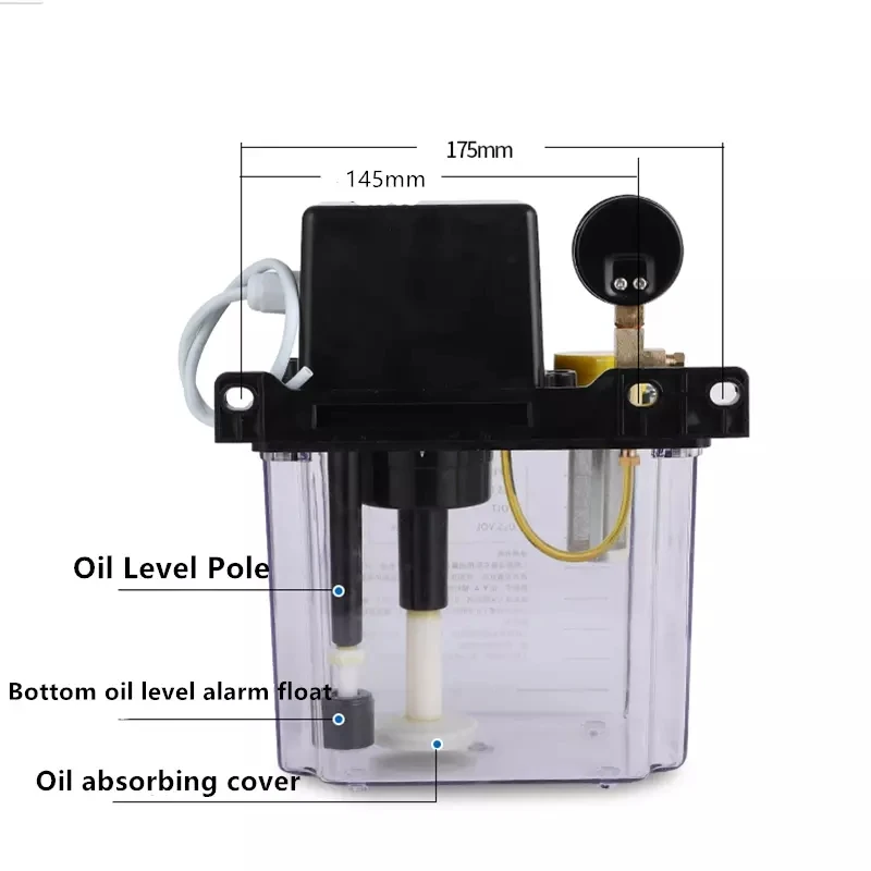 0.5/1/2 220V CNC Liters Lubricant Pump Automatic Lubricating Oil Pump Oil Injector Electromagnetic Lubrication Pump Lubricator