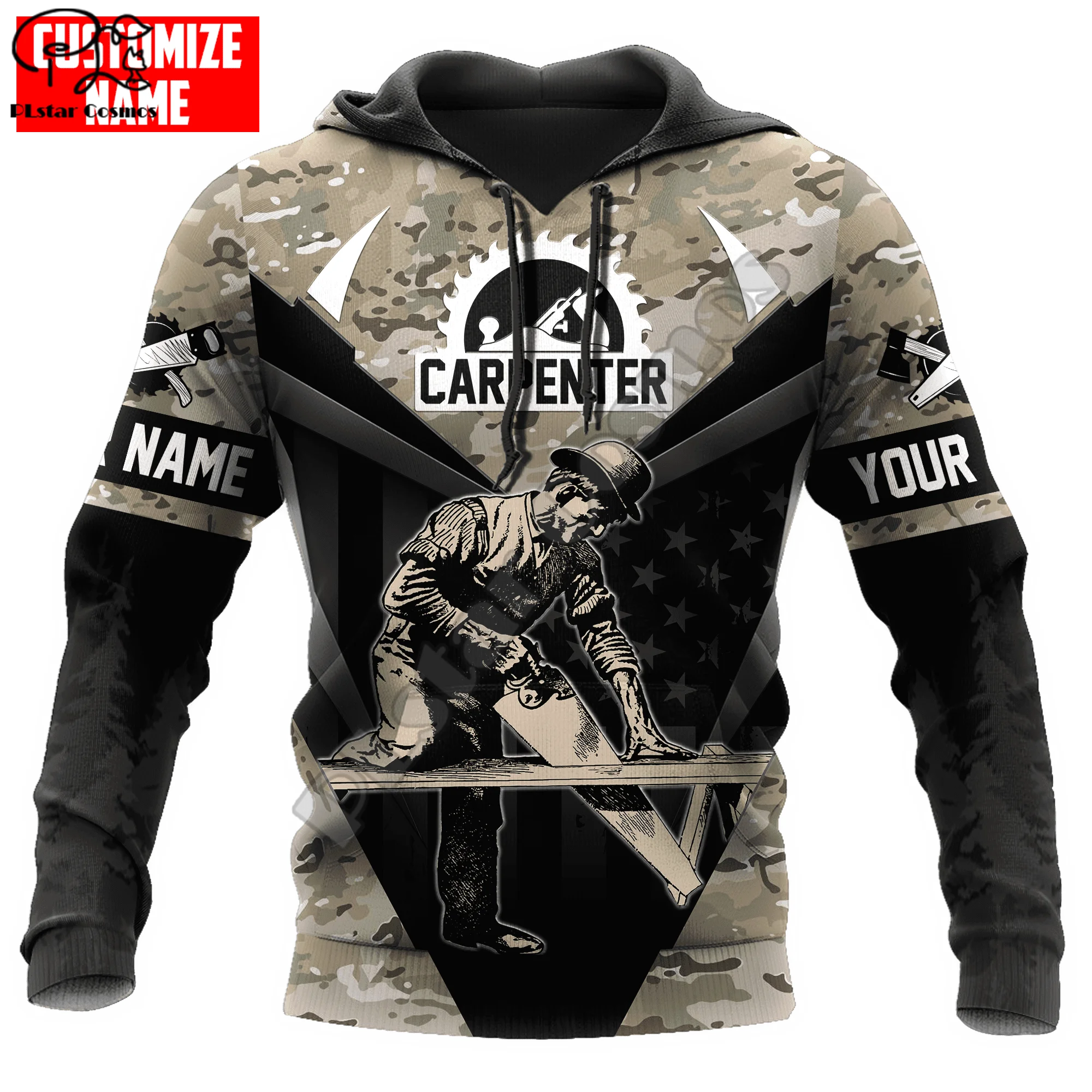 

PLstar Cosmos Carpenter Worker 3D Printed 2022 New Fashion Hoodies Sweatshirts Zip Hooded For Men/Women Casual Streetwear C17