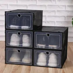 Shoe Organiser Boxes Stackable Shoe Storage Boxes Clear Plastic Stackable Foldable Clear Plastic Sneaker Storage 6 Pack Shoe