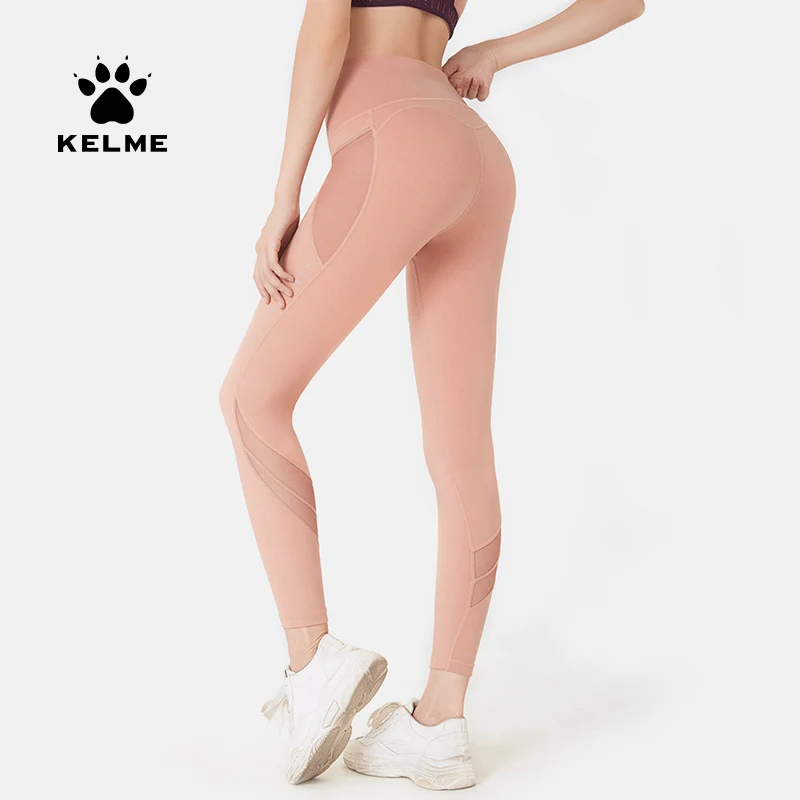 KELME Woman Yoga Pants Compression Training Fitness Gym Leggings High-waist Long Running Pants Sports-wear Female 39922007