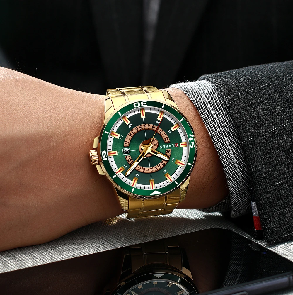 CURREN Sport Men Watch Top Brand Luxury Gold Military Business Waterproof Male Clock Stainless Steel Quartz Man Wristwatch