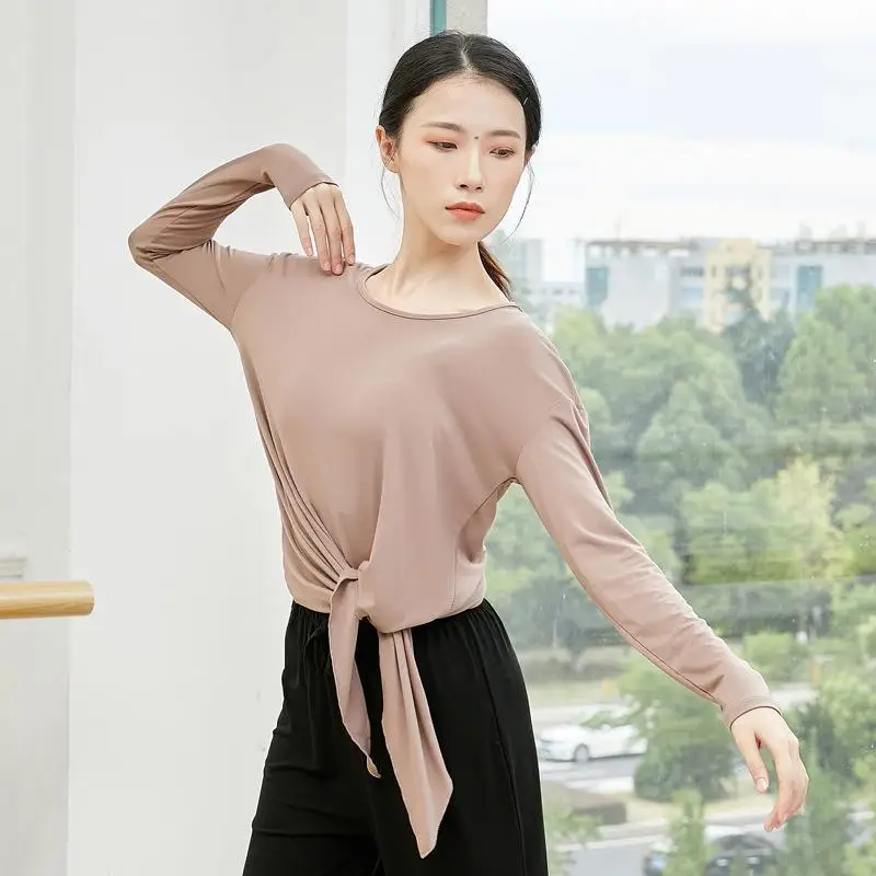 New Women Latin Dance Tops Loose Dance Practice Clothes Female Modal Suit Tops Classical Dance Performance Modern Dance Clothes