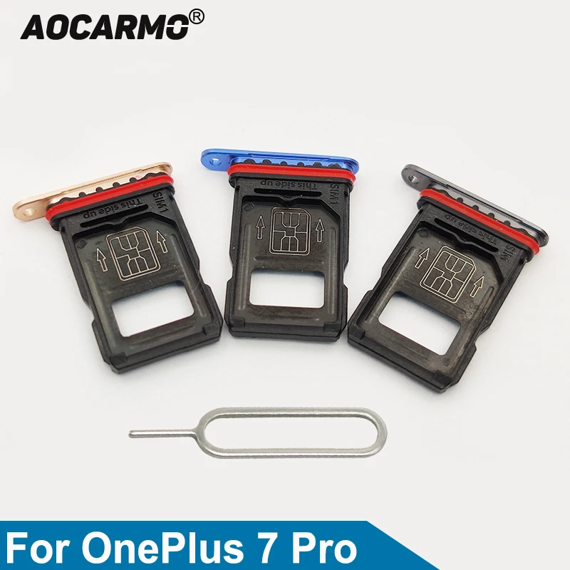 Aocarmo – plateau Nano Sim, pour OnePlus 7 Pro, pièce de rechange simple et double