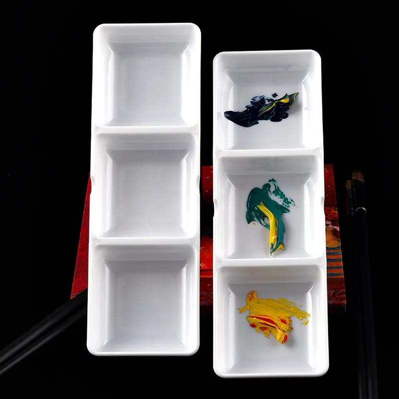 Imitation Ceramic Artist Paint Palette Tray Palette Painting Storage, Artist Mixing Colour Tray For Watercolor Gouache Painting