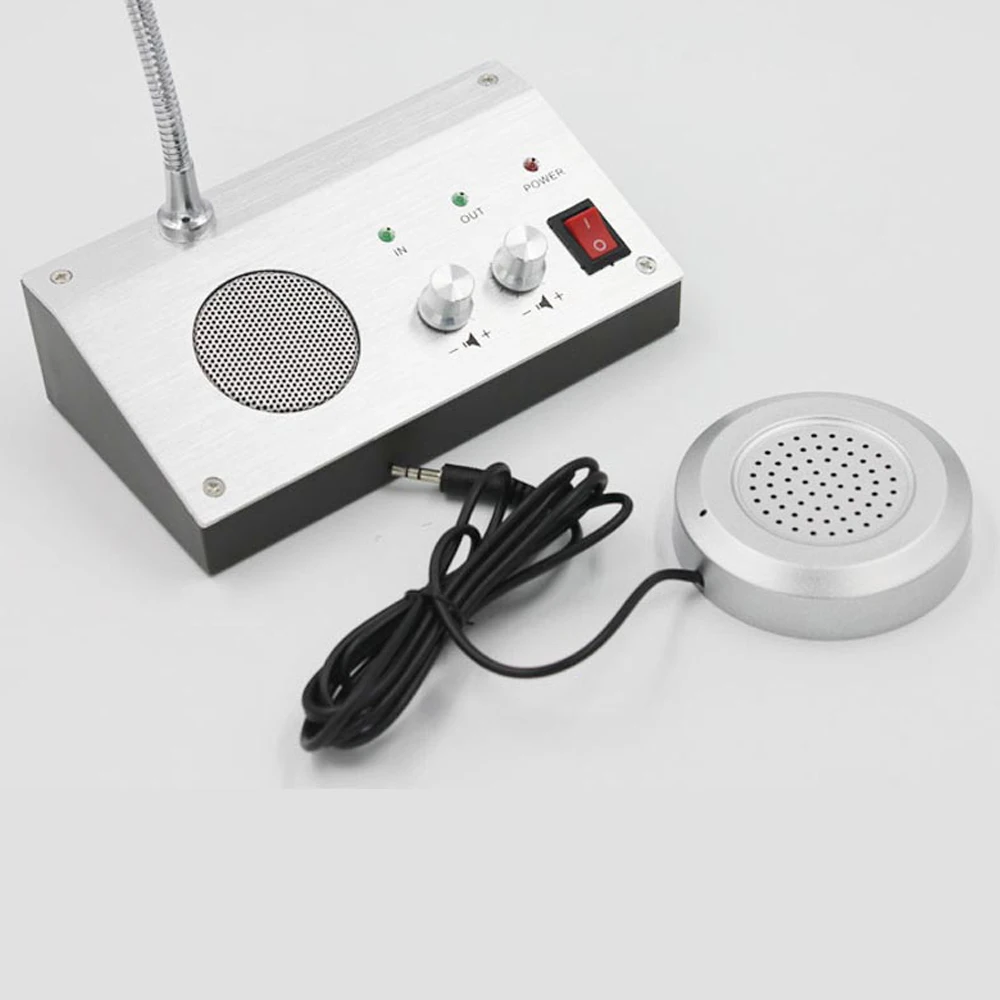 9908 Dual-Way Counter Interphone Audio Record Anti-interference Window Intercom System For Bank Hospital Bus Station