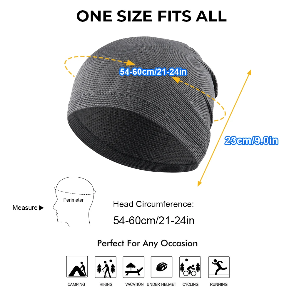 2PCS Schnell trocknende Lauf Caps Sommer Atmungs Kühlen Sport Hüte Outdoor Radfahren Wandern Baseball Skullies Stretchy Beanies Hut – Detail 9
