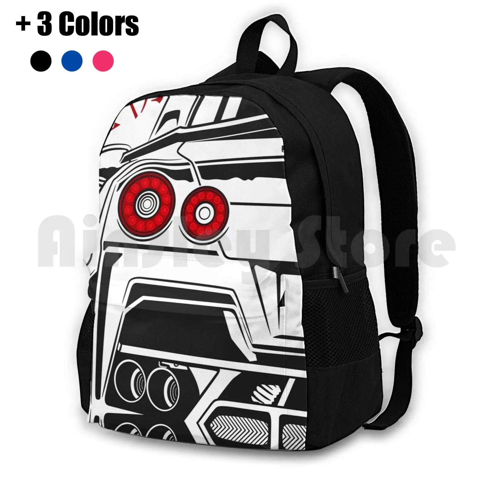 Gtr Fragment Outdoor Hiking Backpack Waterproof Camping Travel Cars Automotive Automobile Stance Sportcar Japan Nissan Gtr R35