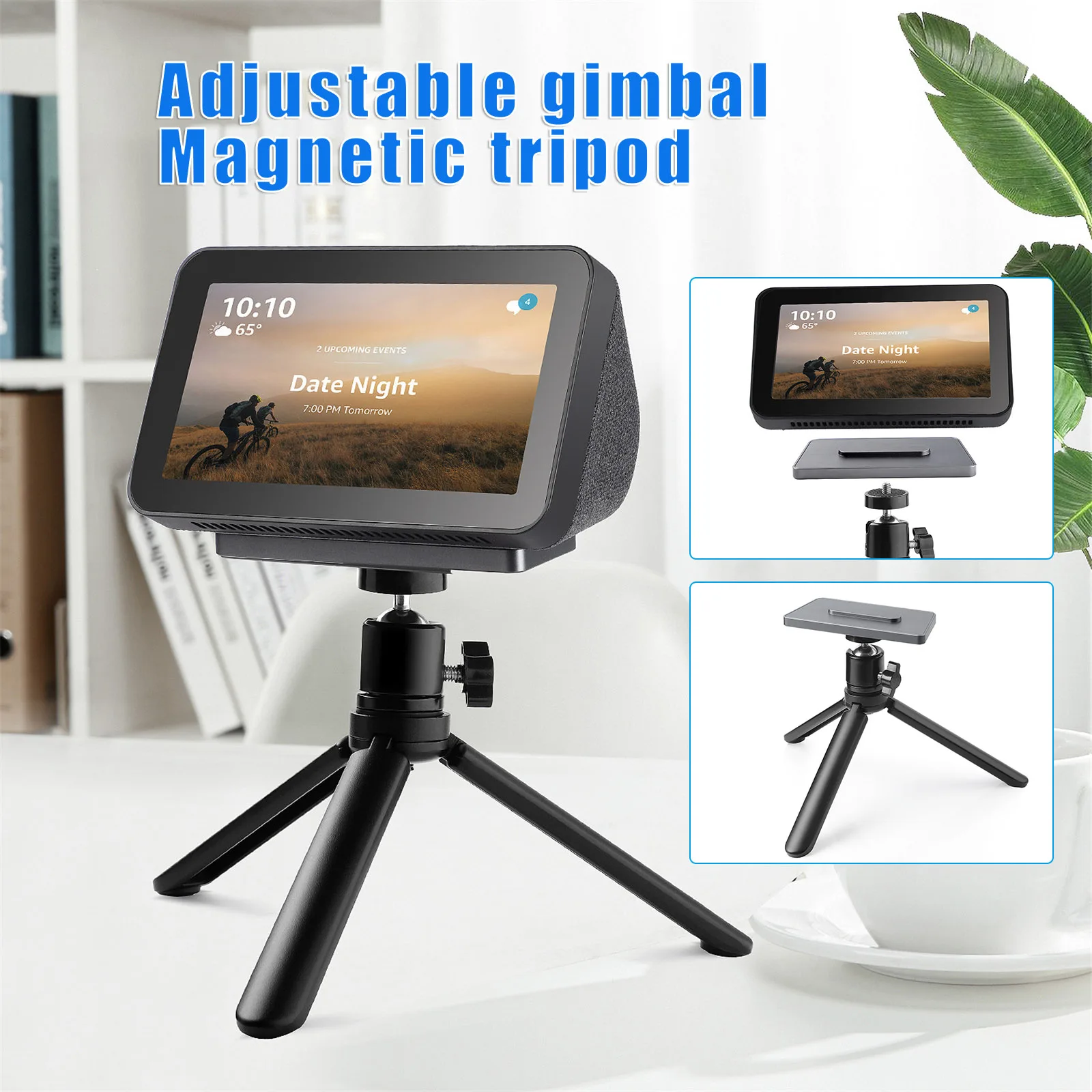 

Loudspeaker Stand for Echo Show 8 Smart Speaker Adjustable Tripod Holder with 360 Degree Ball Head Magnetic Attachment