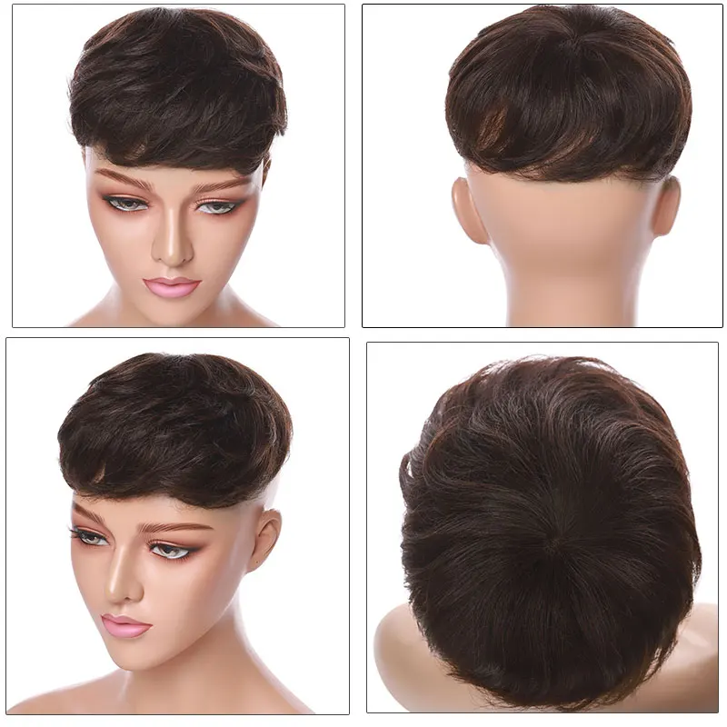 Sego 16x19cm Männer Toupet für Männer Echthaar teile Haar Einheit Perücke männlich Toupet Ersatz system Männer Kapillar prothese – Detail 7