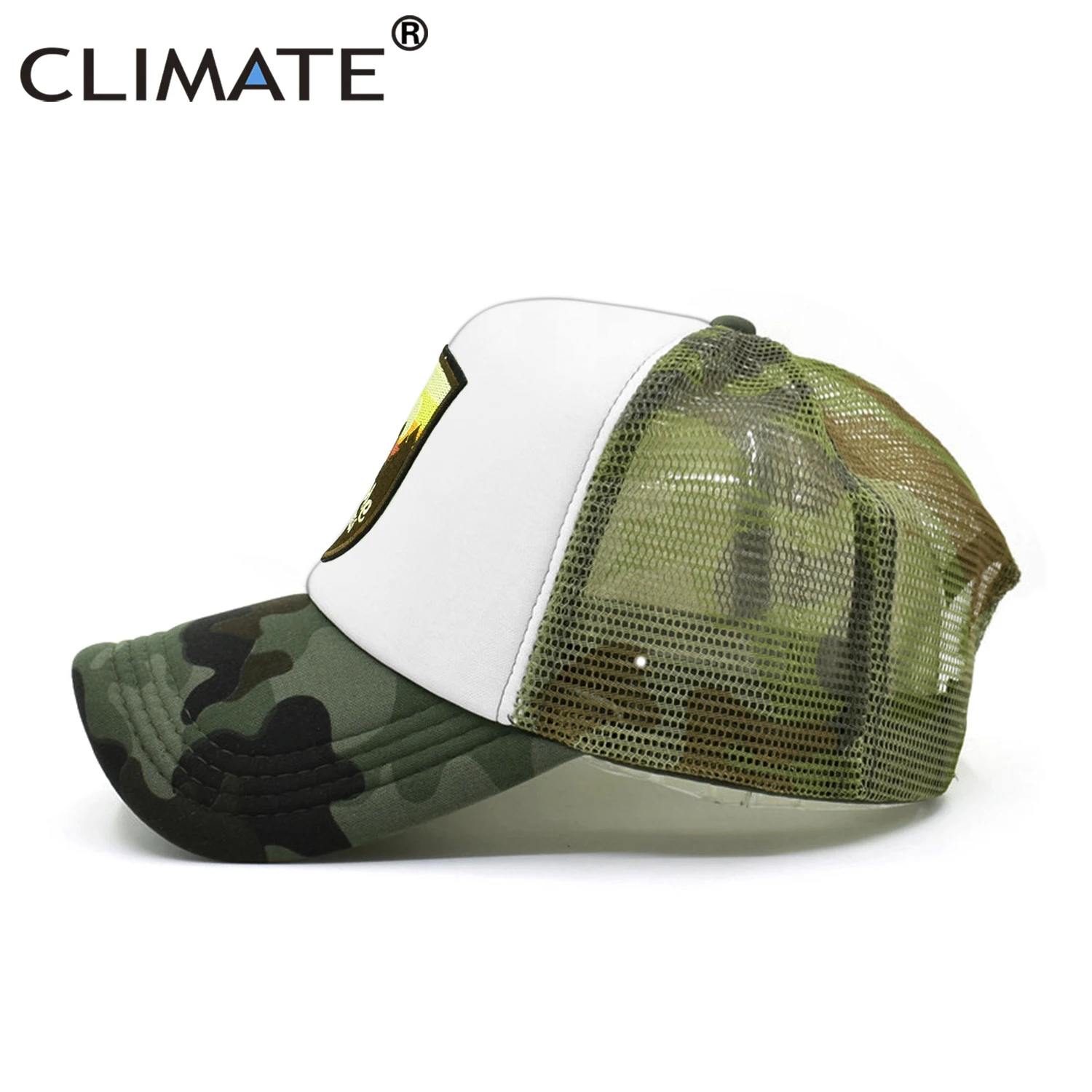 CLIMATE Explore Trucker Cap  Wilderness wildlife Camouflage Cap for Outdoor Exploration Baseball Cap Summer Cool Mesh Caps